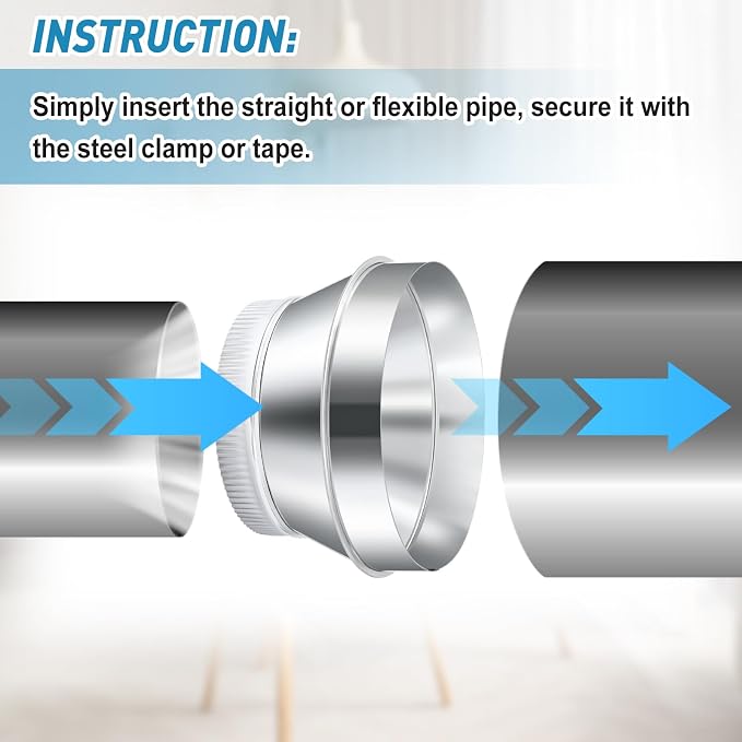 2 Pcs 10 Inch to 8 Inch Duct Reducer Increaser | Galvanized Steel Air Duct - Image 4