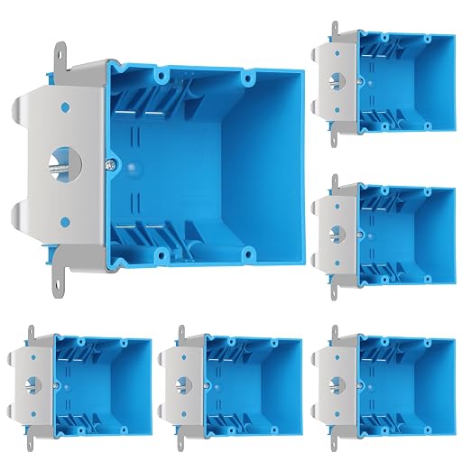 2 Gang Adjustable Plastic Outlet Box, 34 cu. in., 6 Pack | 34 cu in adjustable by Unknown