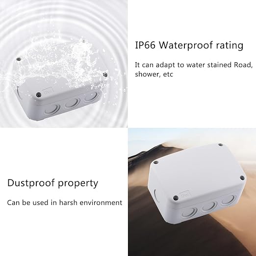 Outdoor Junction Box, with 4PK White 20mm Cable Gland - Image 2