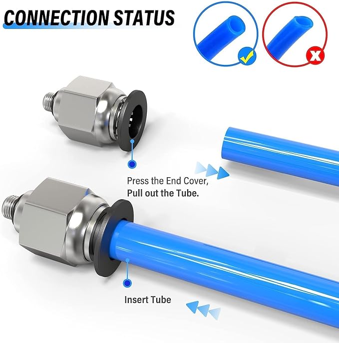 TAILONZ PNEUMATIC Male Straight 1/4 Inch Tube OD x 10-32 Inch UNF Thread Push - Image 5