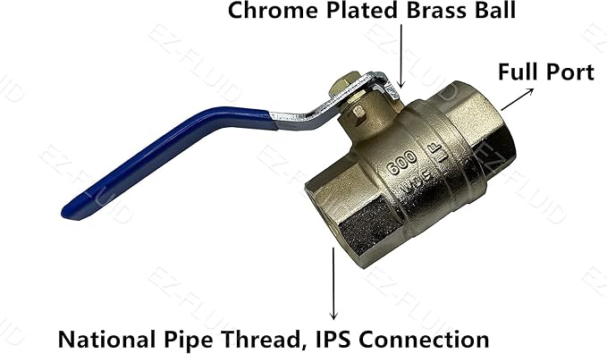 2" NPT Female Threaded IPS Ball Valve Full Port Water Stop Shut Off, Heavy Duty - Image 2