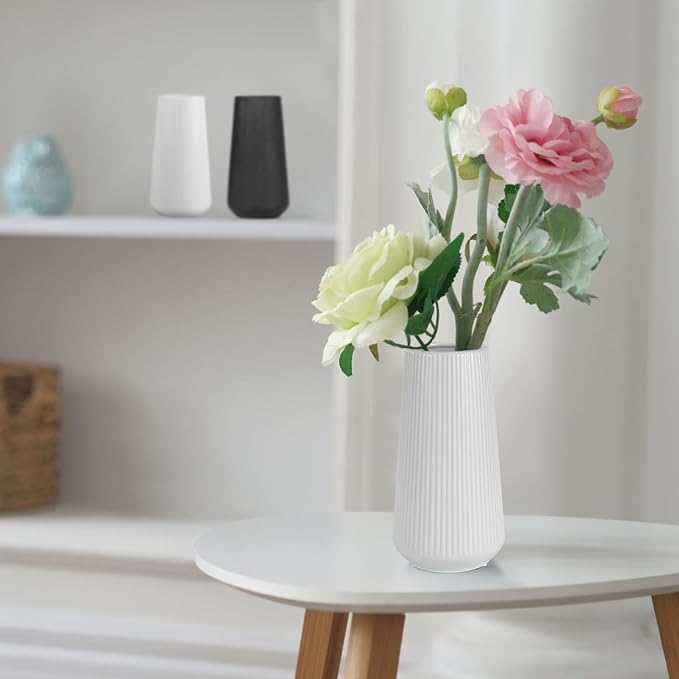 Grey Ceramic Vase, GUKJOB Small Cute Flower Vase - Image 5