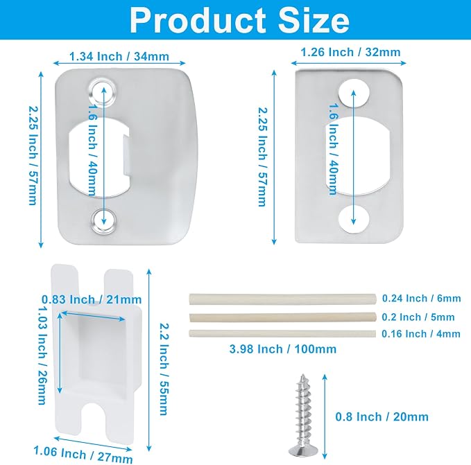 Door Strike Plate Repair Kit, Steel - Image 2