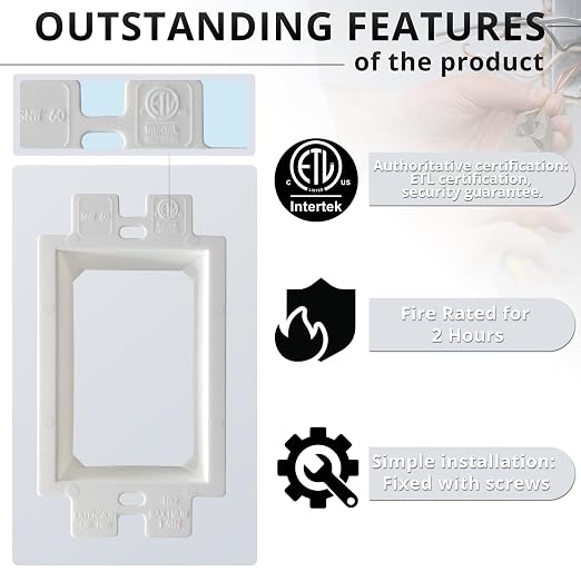 1-Gang Nonmetallic Outlet Box Extender, ETL Listed, 6 Pack | ETL Listed - Image 3