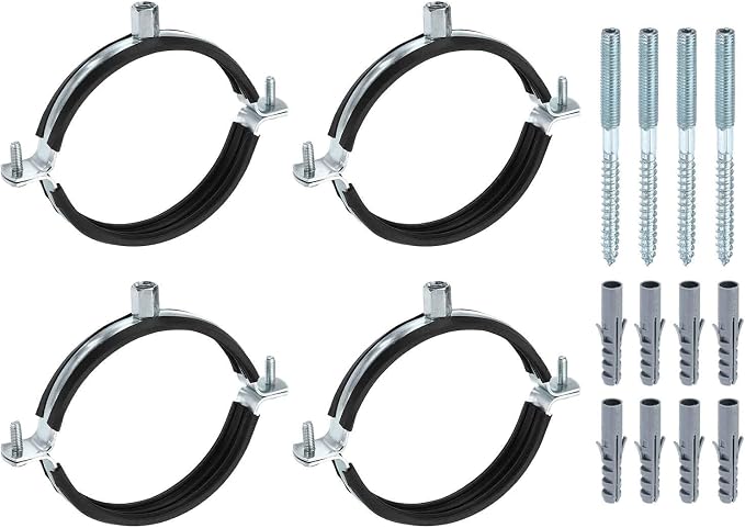 HARFINGTON 4 Set Split Ring Pipe Hanger 4-5/16" Galvanized Steel Sheet Wall by HARFINGTON