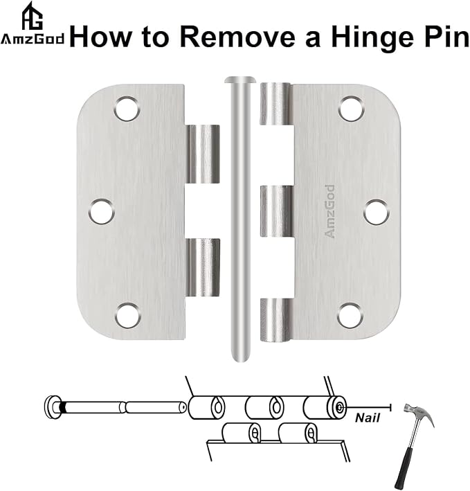 Door Hinges Brushed Nickel - Image 5