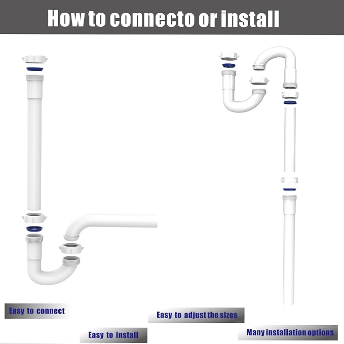 Bathroom Sink Drain Kit, for Most 1-1/4” Kitchen or Bathroom Sinks Drain Repair - Image 5