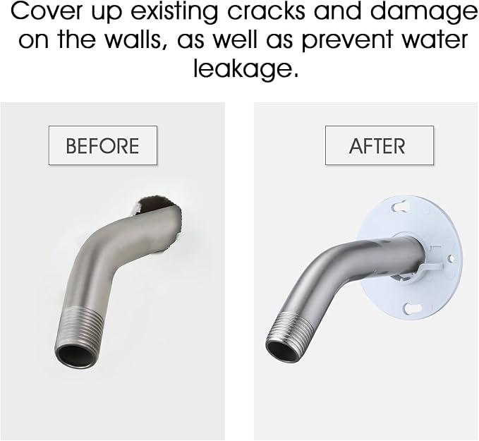 Shower Arm Stabilizer Bracket and Flange Cover Brushed Nickel - Image 3