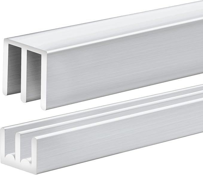 1 Set Metal Sliding Door Track Set, 4FT Metal Upper & Lower Tracks by Landical