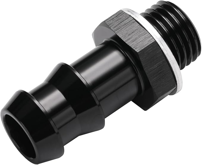 M14x1.5 Male Metric to 1/2 Barb Fuel Pump Inlet Adapter Fitting Aluminum Black - Image 5