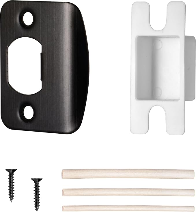Door Strike Plate for Interior Doors, Venetian Bronze, 1 Pack | 2-1/4"x1-3/4" by Newlaking