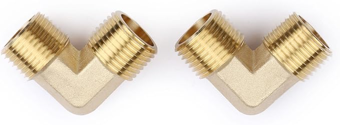 U.S. Solid 2pcs 90 Degree Barstock Street Elbow Brass Pipe Fitting 1/2" NPT - Image 4