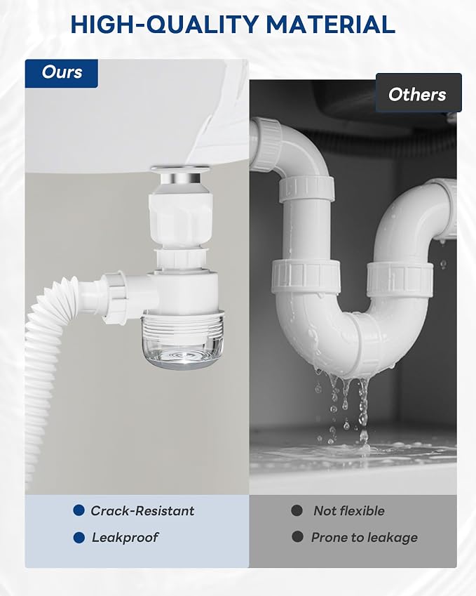 BOTEMY Polished Bathroom Sink Drain Kit - Image 5