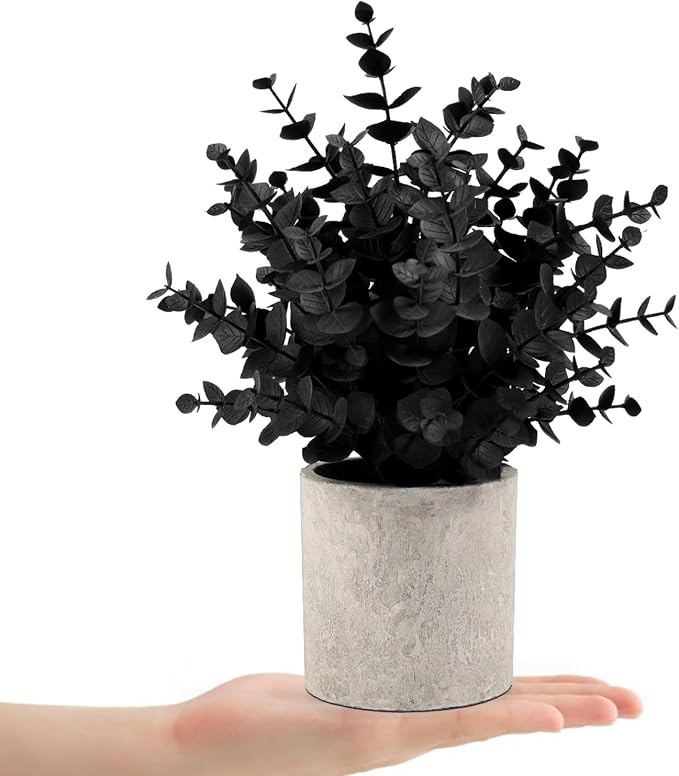 Coferset 2 Pack Small Fake Plants Eucalyptus Potted - Image 8