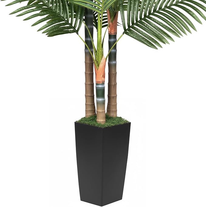 6ft Artificial Palm Tree Indoor Plant，Triple Faux Tropical Areca Floor Plant in - Image 6