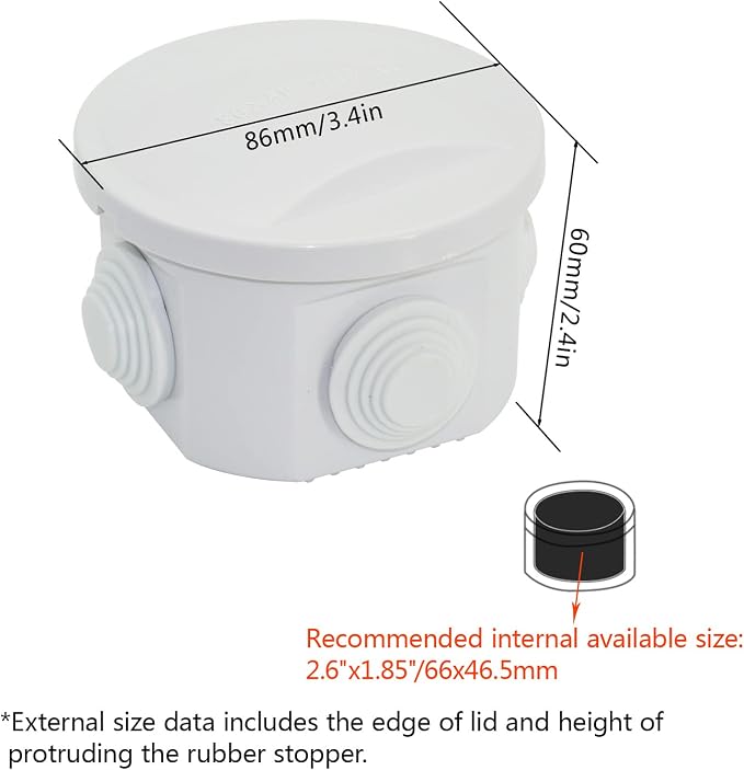 Junction Box, ABS Plastic IP55 Water Resistant and Dustproof, Universal - Image 2
