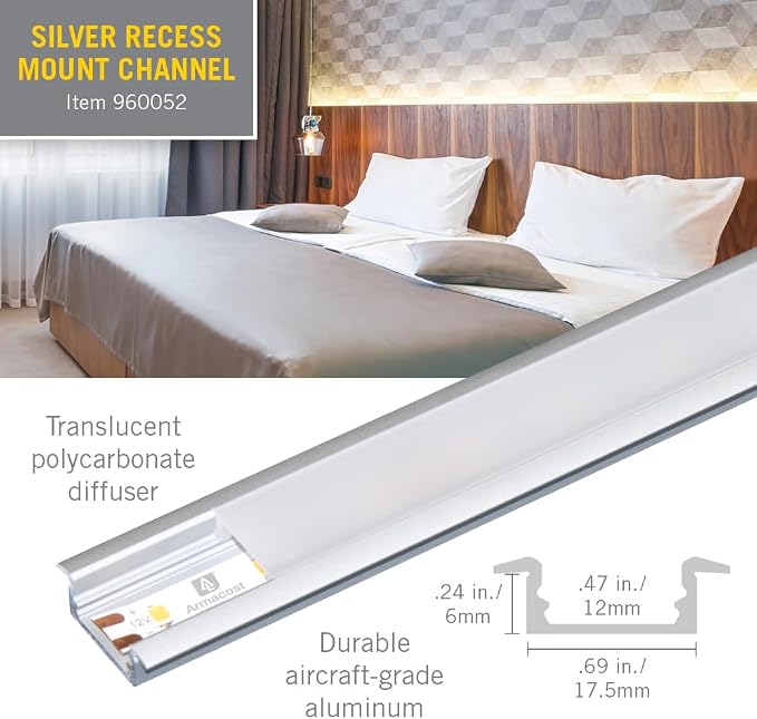 Armacost Lighting LED Tape Light Mounting Channel, Recess Mount - Image 3