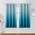 HOMEIDEAS Turquoise Ombre 100% Blackout 52W x 63L 2 Panels | Gradient, Room by HOMEIDEAS