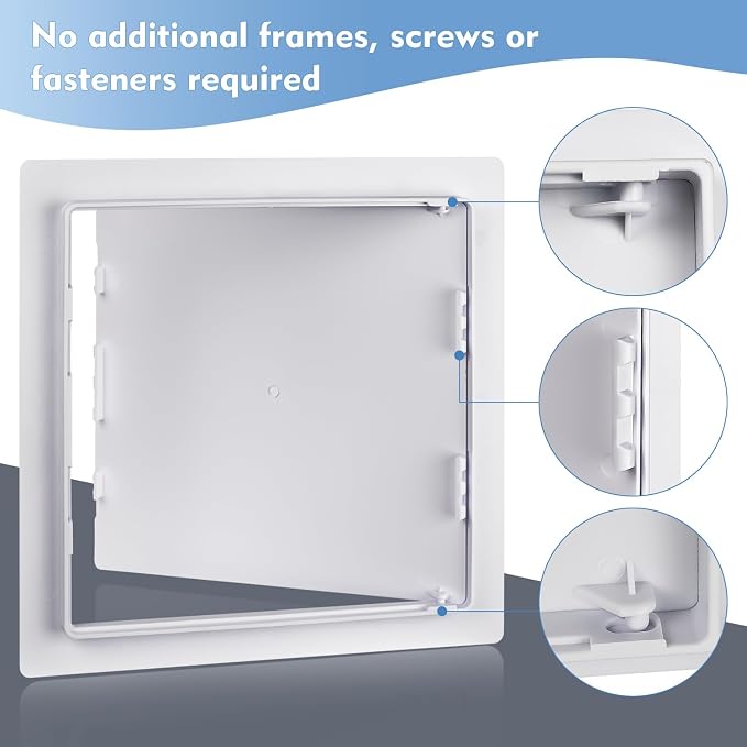 12"x12" Plastic Access Panel, Drywall Ceiling Access Door White - Image 6