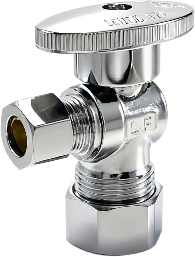 TTFLEX Angle Stop Valve 1/2" Nom x 3/8" Comp, Shut Off Valve, Quarter Turn | by TTFLEX
