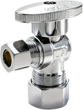TTFLEX Angle Stop Valve 1/2" Nom x 3/8" Comp, Shut Off Valve, Quarter Turn | by TTFLEX