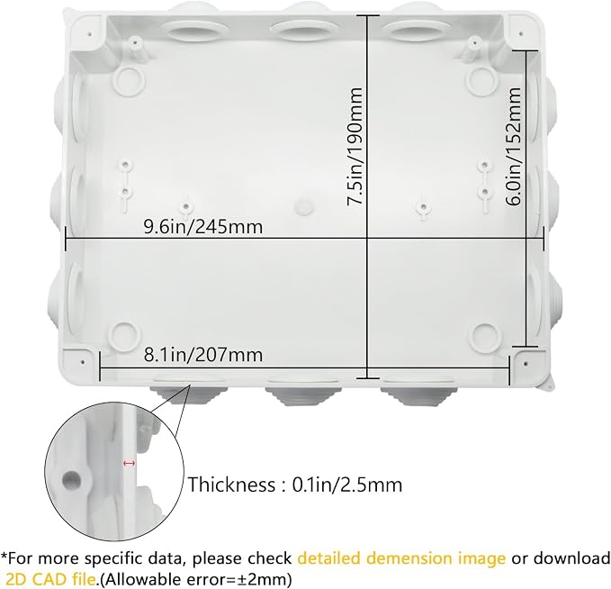 Junction Box, ABS Plastic IP65 Waterproof and Dustproof, Universal Electrical - Image 3