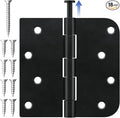 18 Pack Matte Black Door Hinges 4 Inch, Heavy Duty Iron Exterior/Interior Hinges by RAFECIEE