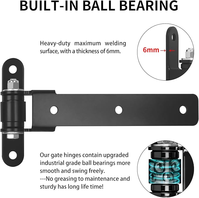 Heavy Duty Upgraded Sealed Bearing Gate Hinges Bolt or Weld on Hinge - Image 3