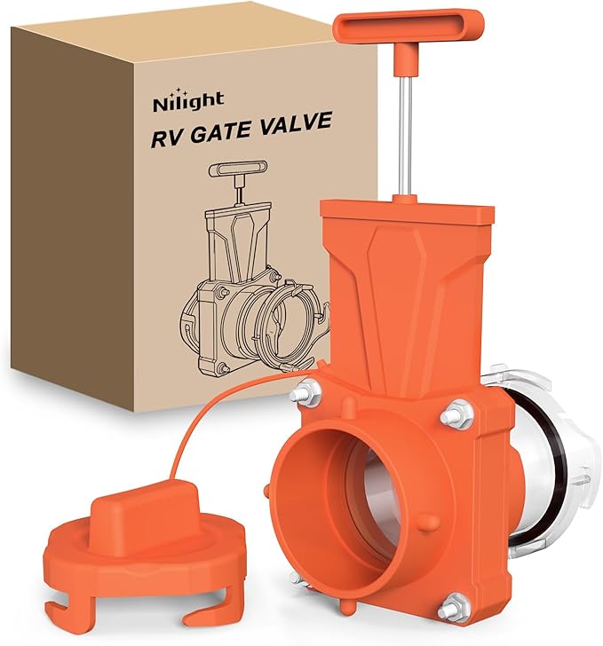 Nilight RV Sewer Valve Black Tank Gate Valve by Nilight