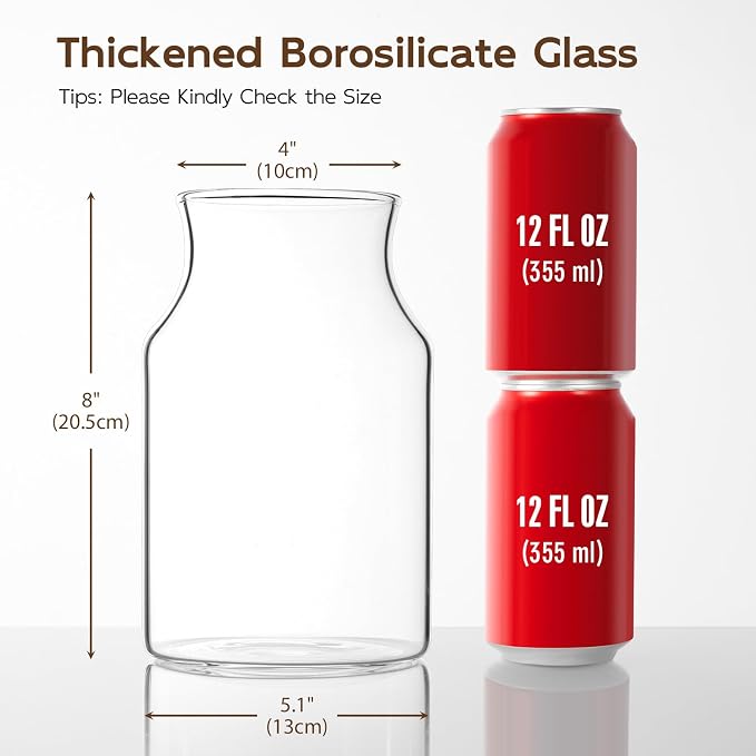Clear Glass Vase, 8 inch Glass Flower Vase - Image 2
