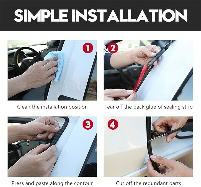 Universal Door Seal Strip for Car & Truck, Rubber Weatherstrip for Windows - Image 5