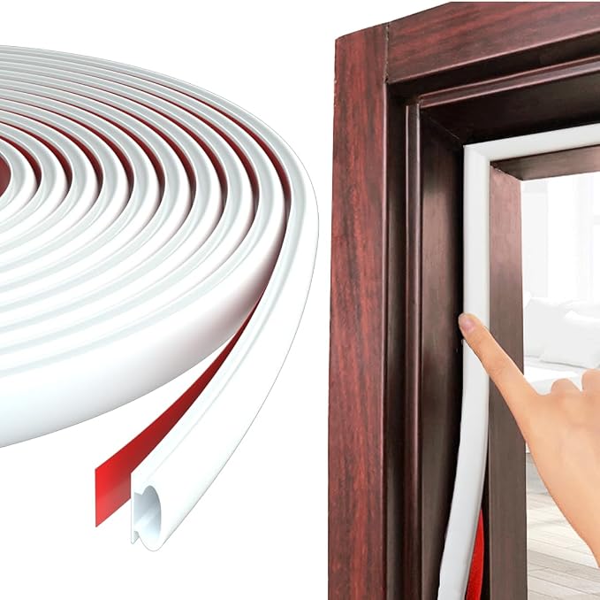 ESUFEIR 49Feet Door Weather Stripping Door Seal Strip, Self-Adhesive Rubber by ESUFEIR