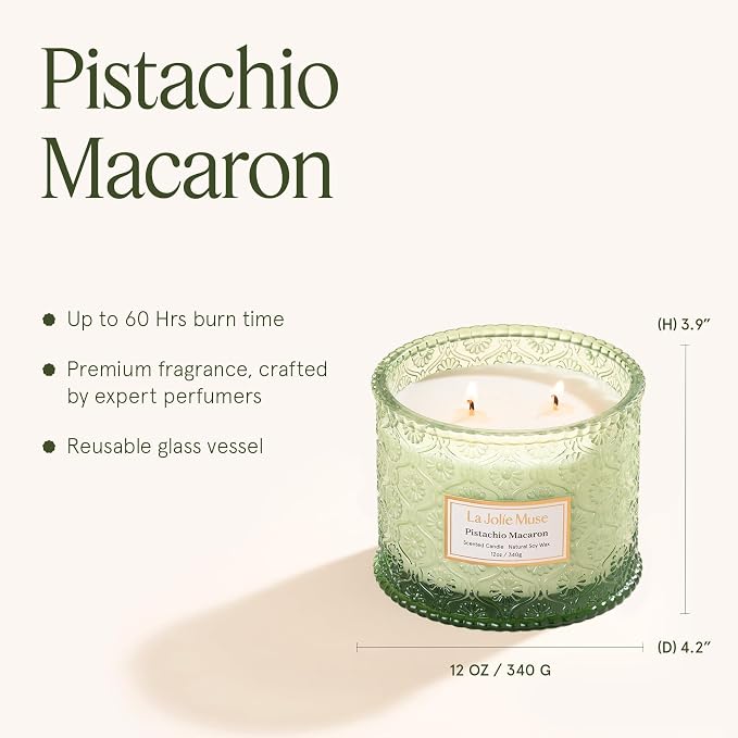 LA JOLIE MUSE Pistachio Macaron Scented Candles - Image 5