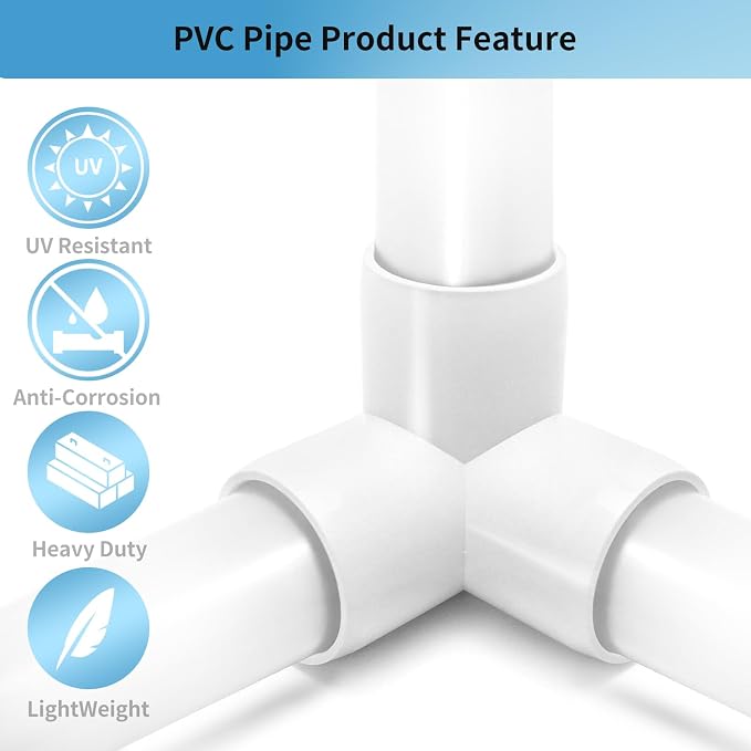 LESSO PVC Pipe Fittings, 2 Inch Tee Elbow 3-Way, Side Outlet Ell 2 Pack | - Image 3