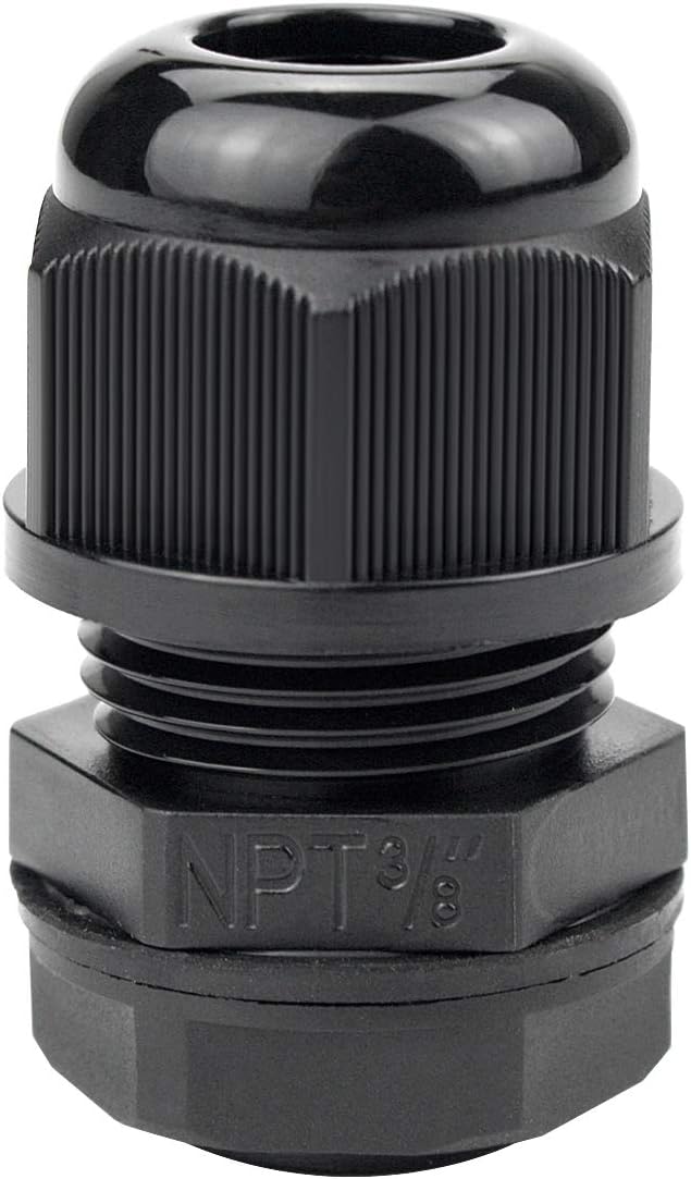 XHF 50 Pcs 3/8" IP68 Strain Relief Nylon Cord Grip Waterproof NPT Cable Glands by XHF