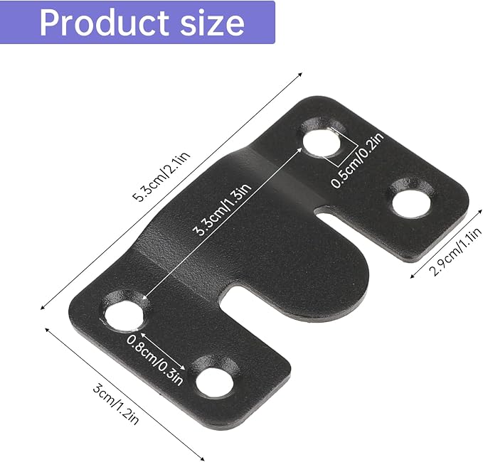 4 Pairs Interlocking Flush Mount Bracket Picture Hanging Hooks Black Stainless - Image 2