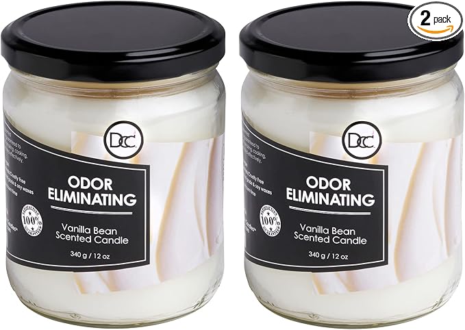 Vanilla Two Pack Odor Eliminating Highly Fragranced Candle by DiannesCustomCandles