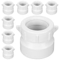 8 Pack White 1-1/2 Hub x 1-1/4 Slip PVC Trap Adapter Dwv Drain Pipe Slip by Unknown