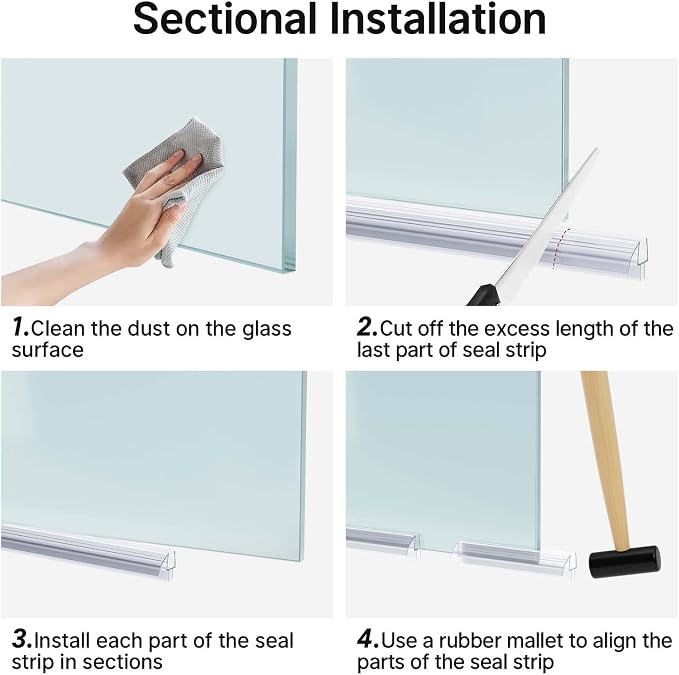 AmazerBath 3-Pack 15.75" Shower Door Bottom Seal - Image 5
