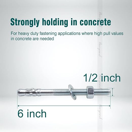 1/2 Concrete Anchors, 1/2 Wedge Anchors Bolts, equipment bases, and shop - Image 2