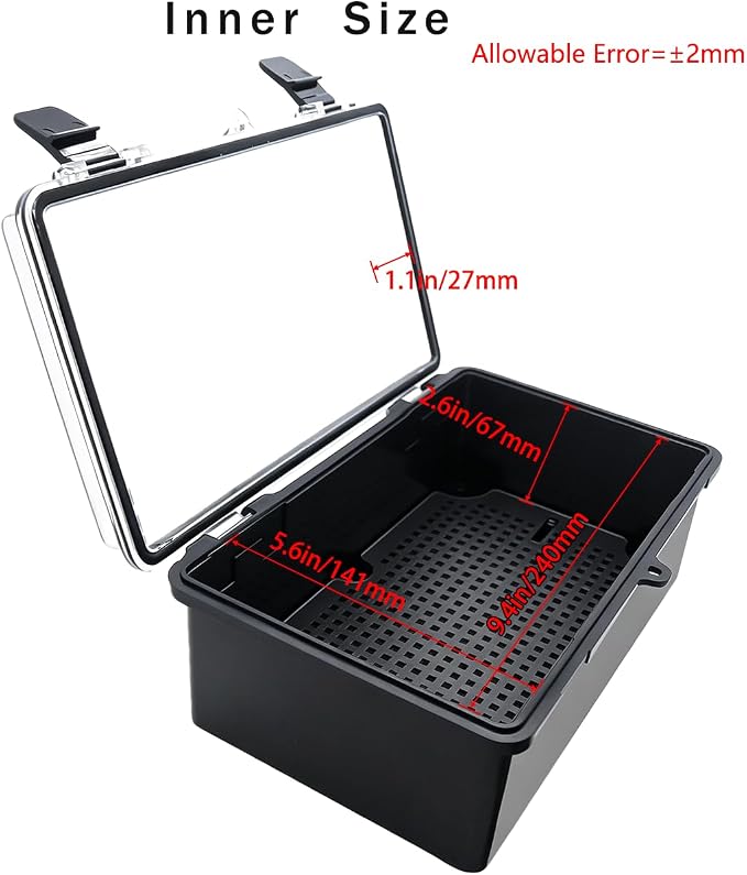 Junction Box, Hinged Black Clear Cover IP67 Waterproof ABS Project Box - Image 3