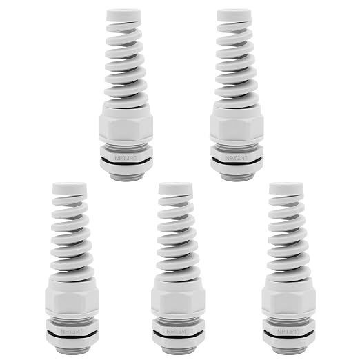 Strain Relief Cord Connector, LISTENJIALE 5Pcs NPT 3/4" Waterproof Cable Gland by LISTENJIALE