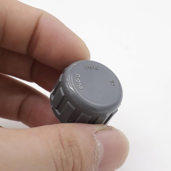 10-Pack PVC Female Thread End Cap Plug Fittings, 1/2Inch Gray | plumbing diy - Image 4