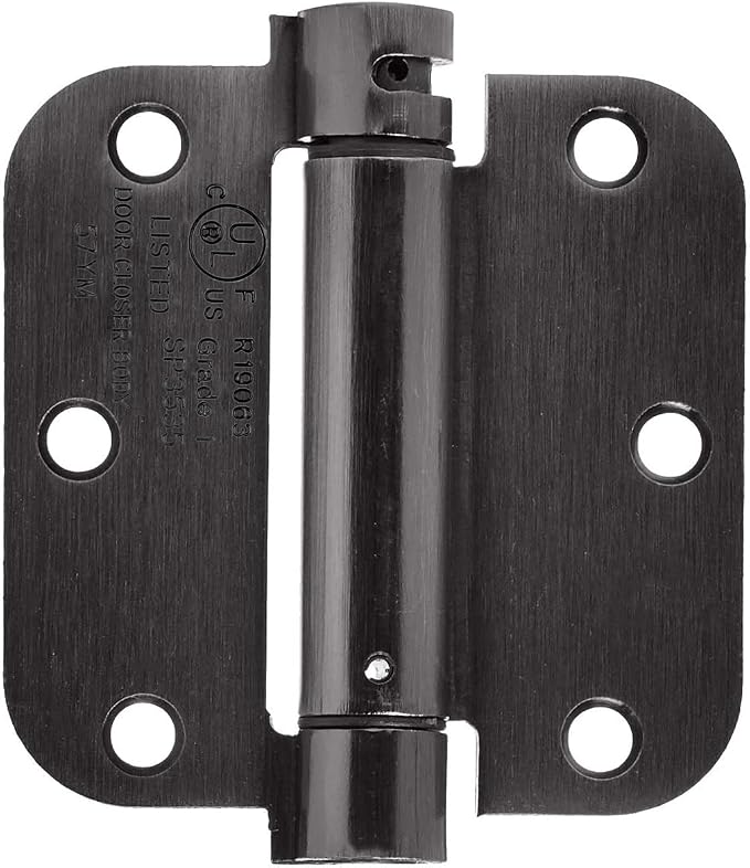 Amazon Basics Self-Closing Door Hinge, 3.5 Inch x 3.5 Inch, Oil-Rubbed Bronze by AmazonBasics