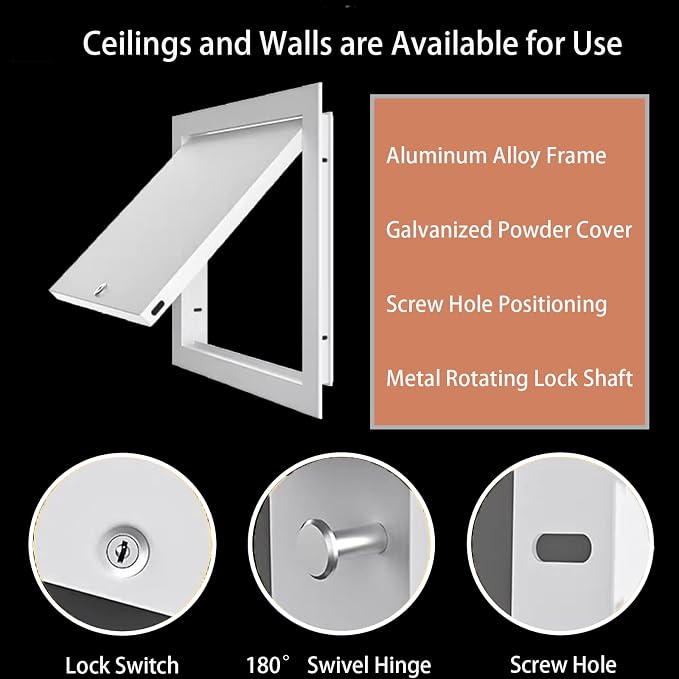 Steel Access Panel Door, Lockable Reinforced Metal Construction - Image 5
