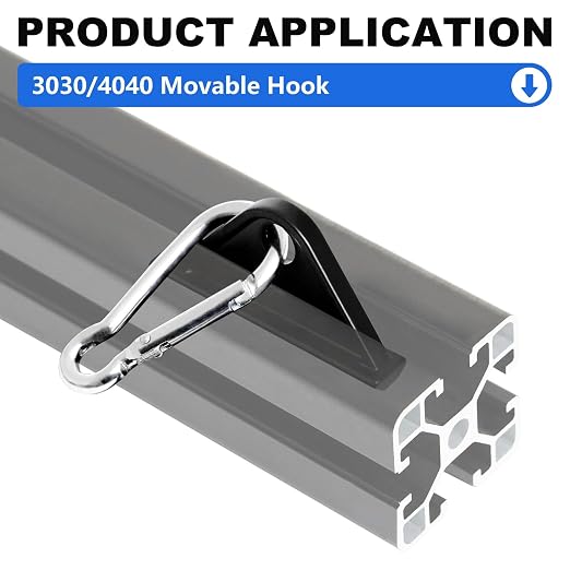 12 Pack 3030/4040 Extrusion Sliding Hook Black | - Image 4