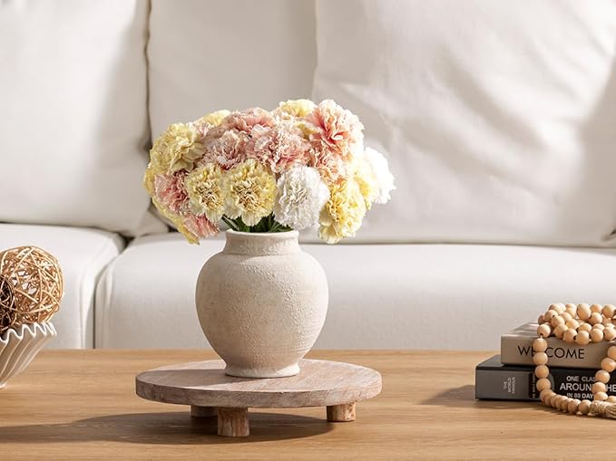 Ceramic Rustic Farmhouse Vase, Small Flower Vase Decorative Vase Short Pottery - Image 7