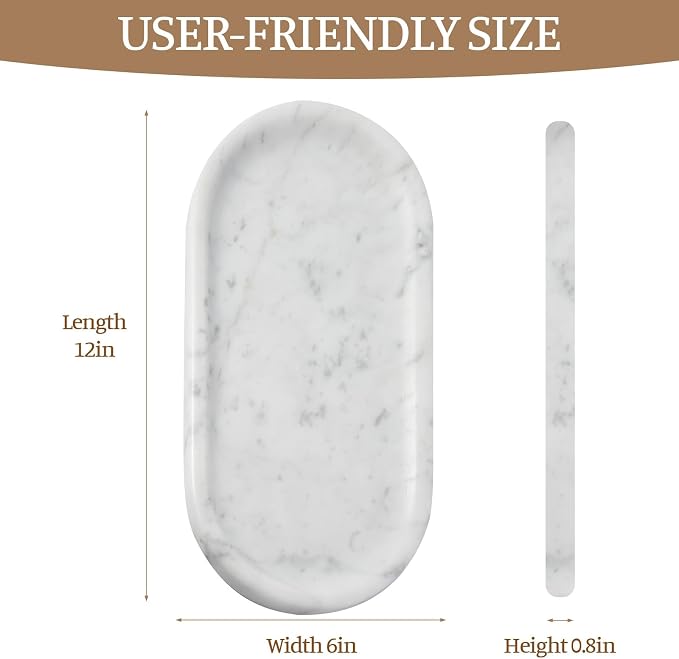 Bianco Carrara Marble Tray, Catchall - Image 2