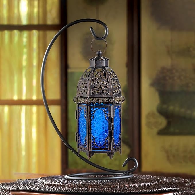 NEEDOMO Hanging Moroccan Lantern, 12.8'' Vintage Candle Holder, Metal Lanterns - Image 6