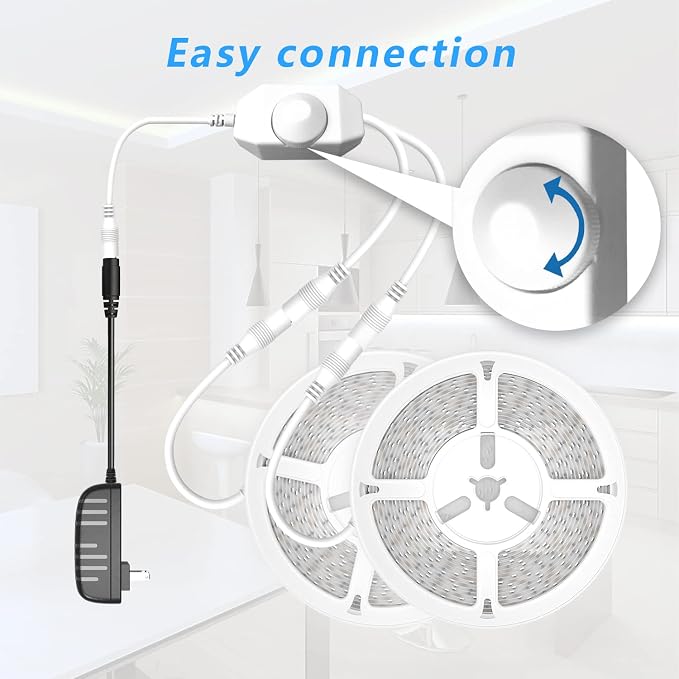 White LED Strip Lights, 100ft Dimmable 6500k Daylight White Led Light Strip - Image 4